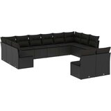vidaXL 12-dijelni set vrtnih sofa od poliratana s jastucima crni | shoptok.hr