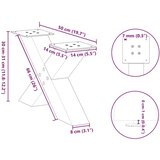  Noge za klubsko mizico v obliki črke X, 2 kosa, črne, 50 x (30-31) cm, jeklo, (22123509) | Shoptok.si