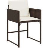  7-dijelni vrtni blagovaonski set s jastucima poliratan smeđi | shoptok.hr