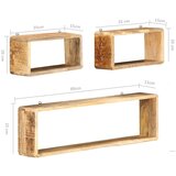  3-dijelni set kockastih zidnih polica od masivnog drva manga | shoptok.hr