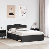  Krevetna konstrukcija Crna 140 x 200 cm Čvrsto borovo drvo | shoptok.hr