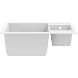  Dvojno kuhinjsko pomivalno korito z luknjo bel granit, (21670601) | Shoptok.si