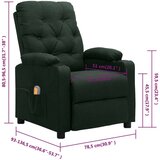 vidaXL Masažni naslanjač temno zeleno blago | Shoptok.si