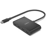 USB adapter 4 Vrata za polnjenje in prenos, Črna, (5000065630)