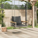 vidaXL Klupa za ljuljanje s jastucima siva 63x62x40 cm od poliratana | shoptok.hr
