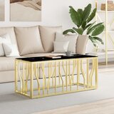 The Living Store Klubska mizica zlata 110x45x45 cm nerjaveče jeklo in steklo - Klubska Mizica, (21574020) | Shoptok.si