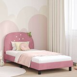  Otroški posteljni okvir z vznožjem Roza 80 x 200 cm Žamet, (5000104663) | Shoptok.si