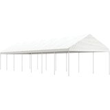 vidaXL Paviljon s streho bel 15,61x4,08x3,22 m polietilen Cene