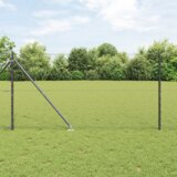 vidaXL Ograja v obliki heksagona Siva 1.4x25 m Jeklo, Ograje s spike sidrom 13 kos Ø32 mm 160 cm Galvanizirano jeklo | Shoptok.si