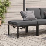 vidaXL Vrtni stolček z blazino črn aluminij Cene