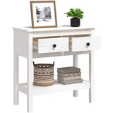  Konzolni stol bijeli 75 x 35 x 75 cm od masivne borovine | shoptok.hr