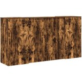  Sprejemna miza dimljeni hrast 200x50x103,5 cm inženirski les | Shoptok.si