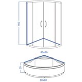 Linni classic tuš kabina R80 sa dubokom kadom | ePonuda.com