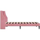  postelja z vzglavjem, žamet, roza, 100×200 cm | Shoptok.si