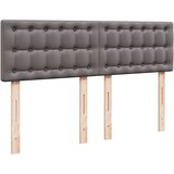 vidaXL Box spring postelja z vzmetnico siva 140x190 cm umetno usnje | Shoptok.si