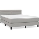 Maison Chic Box spring posteljni - Vzmetna postelja z vzmetnico svetlo siv 140x190 cm blago SL12946, (21904609) | Shoptok.si