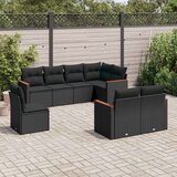  8-dijelni set vrtnih sofa od poliratana s jastucima crni | shoptok.hr