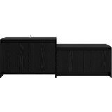 TV komoda 147 x 35 x 50 cm Crni hrast Prerađeno drvo | shoptok.hr