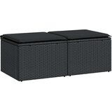 Maison Chic Seti vrtnega pohištva - Vrtna garnitura - Vrtni pohištvo set z blazinami 2-delna črn ratan/akacija, (21797790) | Shoptok.si
