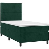 box spring s madracem LED tamnozeleni 90x190 cm baršun | shoptok.hr