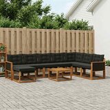  Set vanjskih sofa 9 kom. Prirodna i crna | shoptok.hr