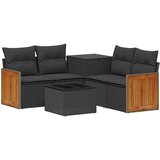 Set sofe 6 kom. Crna Poli Rattan i čelik | shoptok.hr