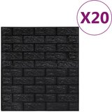 vidaXL 3D tapete opeke samolepilne 20 kosov črne, (20958350) | Shoptok.si