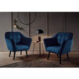 MID.YOU KOKTAJL FOTELJ, modra tekstil, leseni material | Shoptok.si