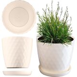 KADAX cvetlični lonec s stojalom za rože, okrogel plastični pokrov, krem, 30 cm, (5000345969) | Shoptok.si