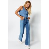 Trendyol Blue Color Block High Waist Wide Leg Jeans | ePonuda.com