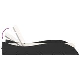  Ležaljka za sunčanje s jastukom crna 60x205x73 cm poliratan | shoptok.hr