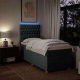 vidaXL Box spring postelja z vzmetnico temno siva 90x200 cm blago | Shoptok.si