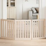 vidaXL Vrata za pse zložljiva 3 paneli 150 cm topolovina | Shoptok.si