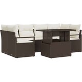  Set vrtnih sofa s jastučićima smeđi poliratan 2-sjedna vrtna sofa s jastučićima smeđi poliratan | shoptok.hr