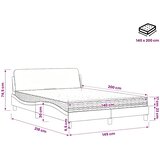  Krevet s madracem Dover svjetlosivi 140x200 cm tkanina | shoptok.hr