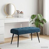  Klupa s gumbastim tkanjem Plava 80 x 40 x 46 cm Baršun | Eponuda.ba