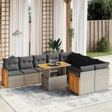 vidaXL 10-dijelni set vrtnih sofa od poliratana s jastucima sivi | shoptok.hr