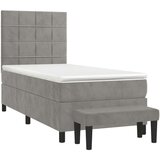Box spring krevet s madracem svjetlosivi 90x190 cm baršunasti | shoptok.hr