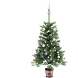  Umjetno osvijetljeno božićno drvce s kuglicama 65 cm zeleno Cene