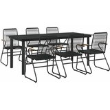  Vrtna garnitura - 7-dijelni vrtni blagovaonski set od PVC ratana crni - 7 | shoptok.hr