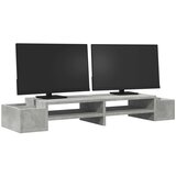 vidaXL Stojalo za zaslon s predelki beton. siva 100x27x15 cm inž. les | Shoptok.si