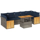  8-dijelni set vrtnih sofa od poliratana s jastucima sivi bagrem | shoptok.hr