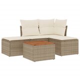  5-dijelni vrtni set sofa s jastucima bež od poliratana | shoptok.hr