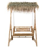 Gugalnica za 2 osebi s palmovimi listi in blazino 202 cm bambus, (20963311) | Shoptok.si