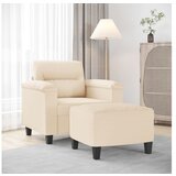 vidaXL Fotelj s stolčkom za noge bež 60 cm blago iz mikrovlaken | Shoptok.si