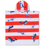 Swim Essentials Pončo za plažu za decu, 65x65cm, Crveno-beli Cene