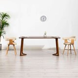  Jedilni stoli 2 kosa krem umetno usnje in ukrivljen les, (20700192) | Shoptok.si