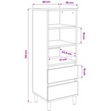  Highboard Crni hrast 40 x 36 x 110 cm Konstruirano drvo | shoptok.hr