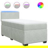 Maison Chic Box spring postelja - Vzmetna postelja z vzmetnico svetlo siva 90x200 cm žamet SL5681, (21906009) | Shoptok.si
