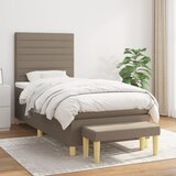  Krevet s oprugama i madracem smeđesivi 90x190 cm od tkanine | shoptok.hr